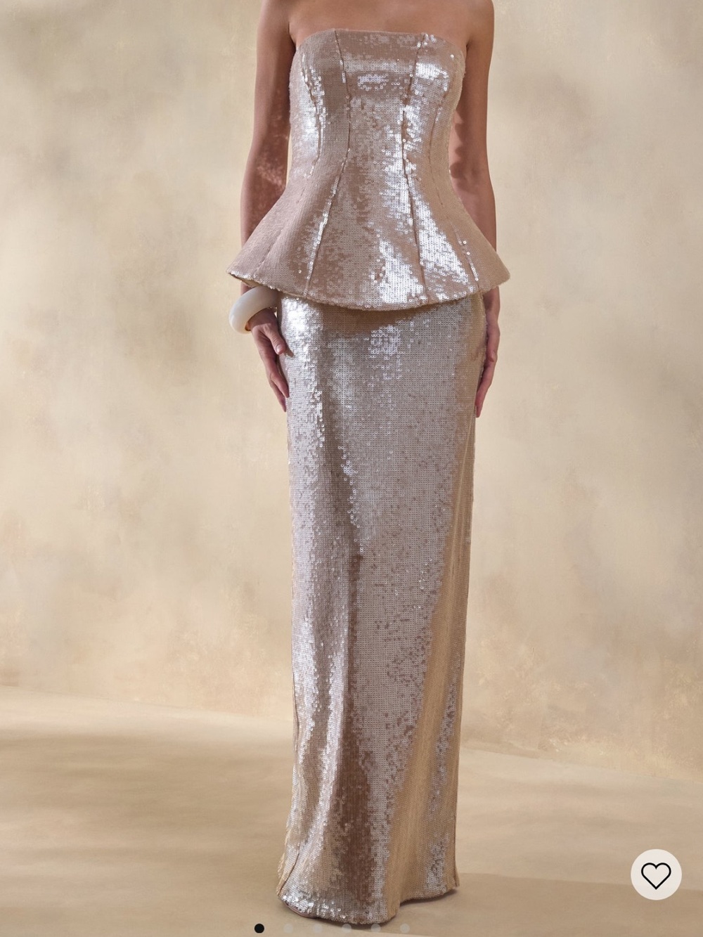 Dalisse Nude Sequin Maxi Skirt